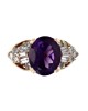 14ky Amethyst and Diamond Ring in Yellow Gold